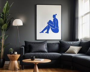 Blue Seated Figure Plakat - 21 x 29.7 cm (A4) - Nellastore