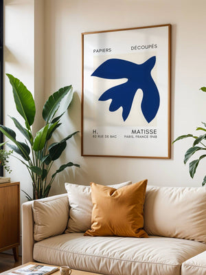 Blue Spread Leaf Plakat - 21 x 29.7 cm (A4) - Nellastore