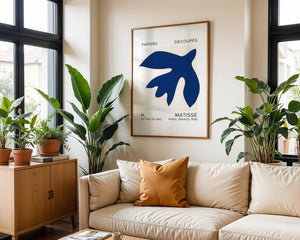 Blue Spread Leaf Plakat - 21 x 29.7 cm (A4) - Nellastore
