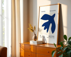 Blue Spread Leaf Plakat - 21 x 29.7 cm (A4) - Nellastore
