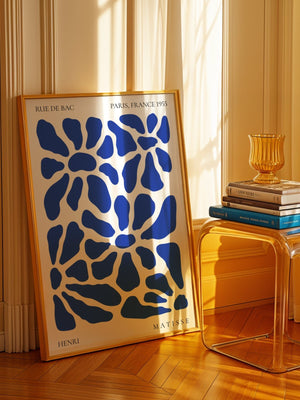 Blue Stone Pattern Plakat - 21 x 29.7 cm - Nellastore