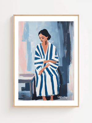 Blue Stripes Solitude Plakat - 21 x 29.7 cm (A4) - Nellastore