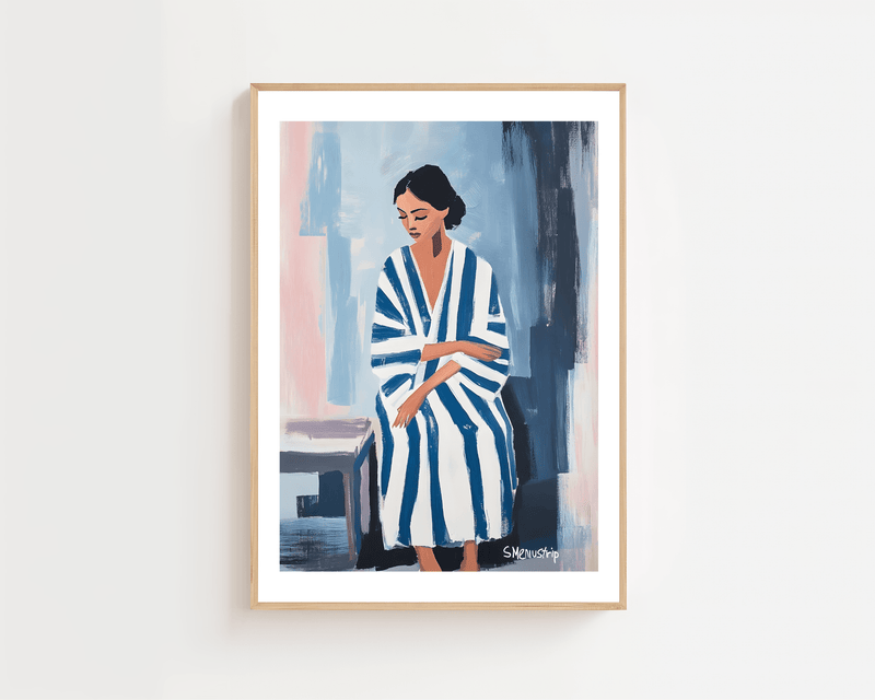 Blue Stripes Solitude Plakat - 21 x 29.7 cm (A4) - Nellastore