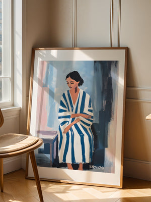 Blue Stripes Solitude Plakat - 21 x 29.7 cm (A4) - Nellastore