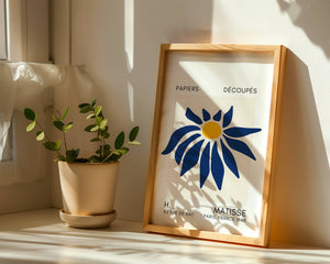 Blue Sun Flower Plakat - 21 x 29.7 cm (A4) - Nellastore