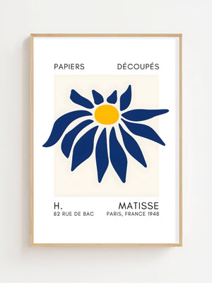 Blue Sun Flower Plakat - 21 x 29.7 cm (A4) - Nellastore