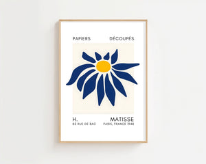 Blue Sun Flower Plakat - 21 x 29.7 cm (A4) - Nellastore