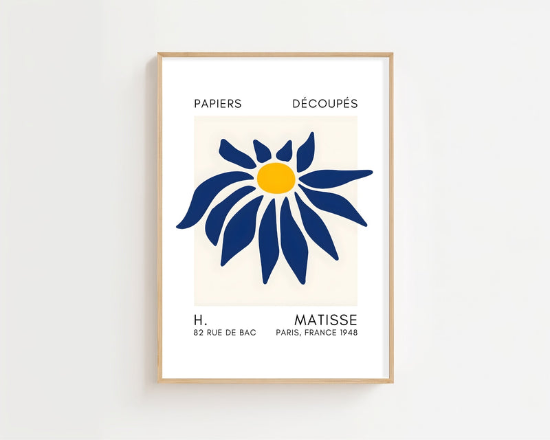 Blue Sun Flower Plakat - 21 x 29.7 cm (A4) - Nellastore