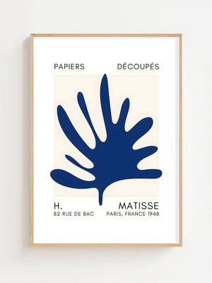 Blue Tropical Leaf Plakat - 21 x 29.7 cm (A4) - Nellastore