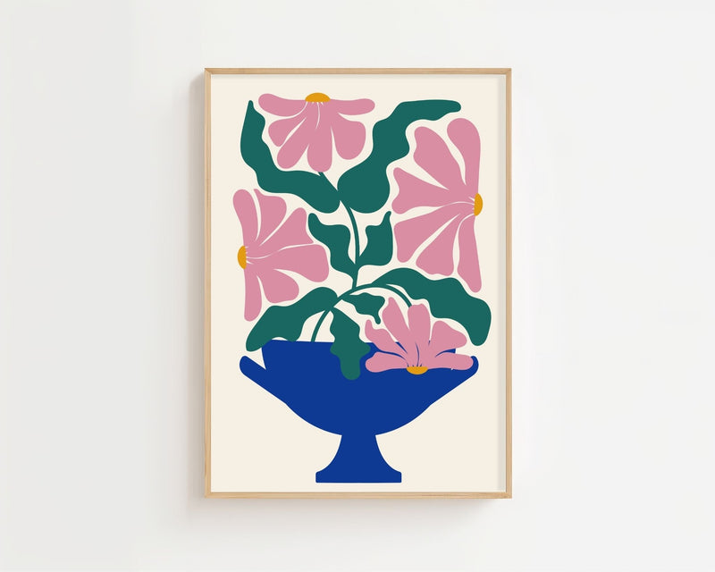 Blue Vase Garden Matisse Plakat - 21 x 29.7 cm - Nellastore
