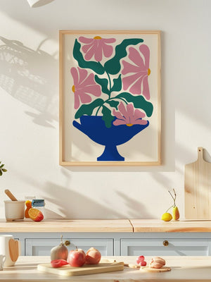 Blue Vase Garden Matisse Plakat - 21 x 29.7 cm - Nellastore