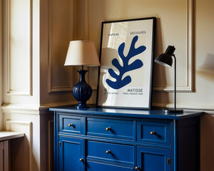 Blue Wavy Leaf Plakat - 21 x 29.7 cm (A4) - Nellastore