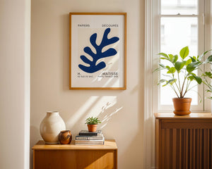 Blue Wavy Leaf Plakat - 21 x 29.7 cm (A4) - Nellastore