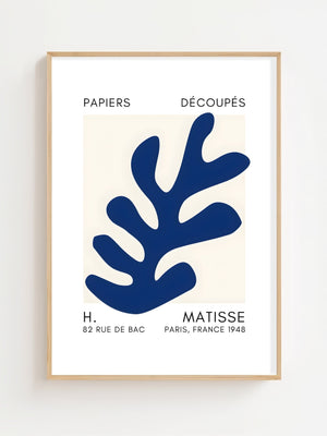 Blue Wavy Leaf Plakat - 21 x 29.7 cm (A4) - Nellastore