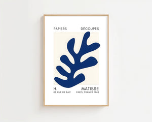 Blue Wavy Leaf Plakat - 21 x 29.7 cm (A4) - Nellastore