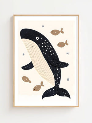 Blue Whale Plakat - 21 x 29.7 cm (A4) - Nellastore