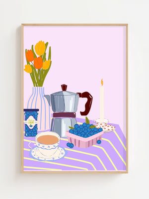 Blueberry Jam Morning Plakat - 21 x 29.7 cm - Nellastore