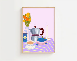 Blueberry Jam Morning Plakat - 21 x 29.7 cm - Nellastore