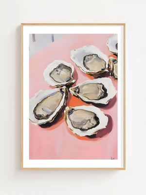 Blush Oyster Feast Plakat - 21 x 29.7 cm (A4) - Nellastore