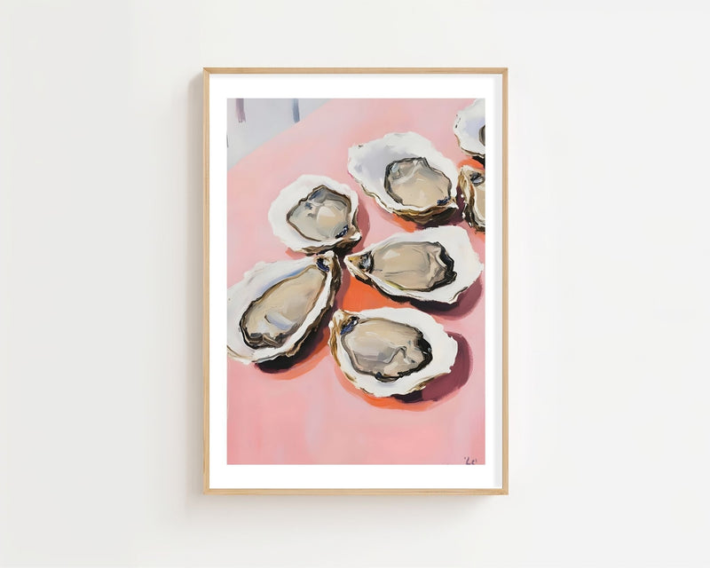Blush Oyster Feast Plakat - 21 x 29.7 cm (A4) - Nellastore
