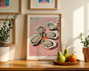 Blush Oyster Feast Plakat - 21 x 29.7 cm (A4) - Nellastore