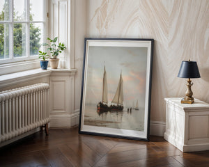 Boats At Dusk Plakat - 21 x 29.7 cm (A4) - Nellastore