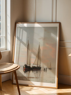 Boats At Dusk Plakat - 21 x 29.7 cm (A4) - Nellastore