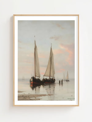 Boats At Dusk Plakat - 21 x 29.7 cm (A4) - Nellastore