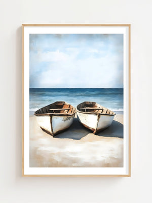 Boats On The Beach Plakat - 21 x 29.7 cm (A4) - Nellastore