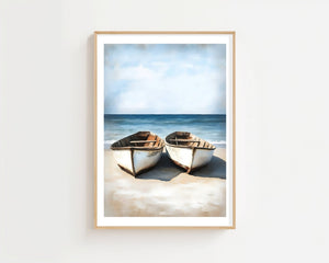 Boats On The Beach Plakat - 21 x 29.7 cm (A4) - Nellastore