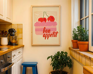 Bon Appetit Cherry Cake Plakat - 21 x 29.7 cm - Nellastore