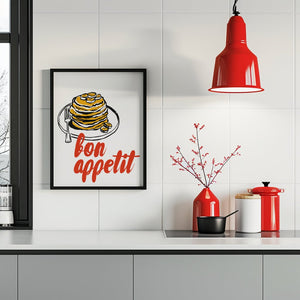 Bon Appetit Pancake Plakat - 21 x 29.7 cm - Nellastore