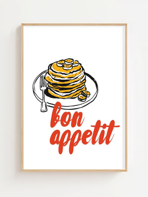 Bon Appetit Pancake Plakat - 21 x 29.7 cm - Nellastore