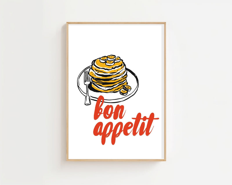 Bon Appetit Pancake Plakat - 21 x 29.7 cm - Nellastore