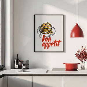 Bon Appetit Pancake Plakat - 21 x 29.7 cm - Nellastore