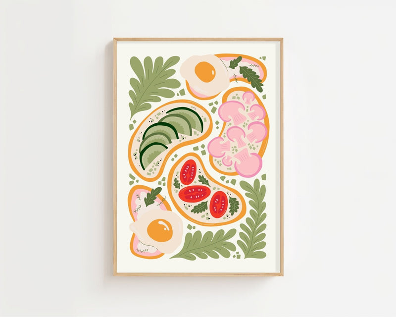 Breakfast Flatbread Plakat - 21 x 29.7 cm - Nellastore