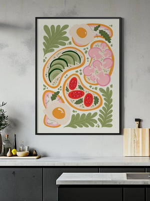 Breakfast Flatbread Plakat - 21 x 29.7 cm - Nellastore