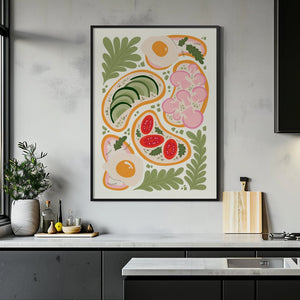 Breakfast Flatbread Plakat - 21 x 29.7 cm - Nellastore