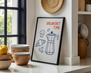 Breakfast Time Moka Plakat - 21 x 29.7 cm - Nellastore