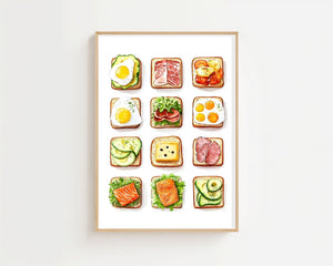 Breakfast Toast Collection Plakat - 21 x 29.7 cm (A4) - Nellastore