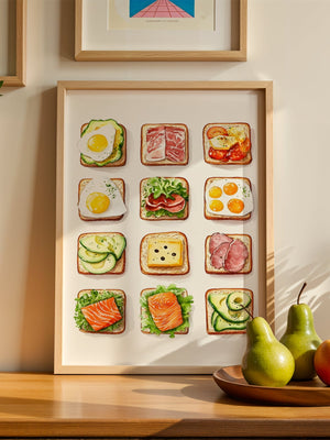 Breakfast Toast Collection Plakat - 21 x 29.7 cm (A4) - Nellastore