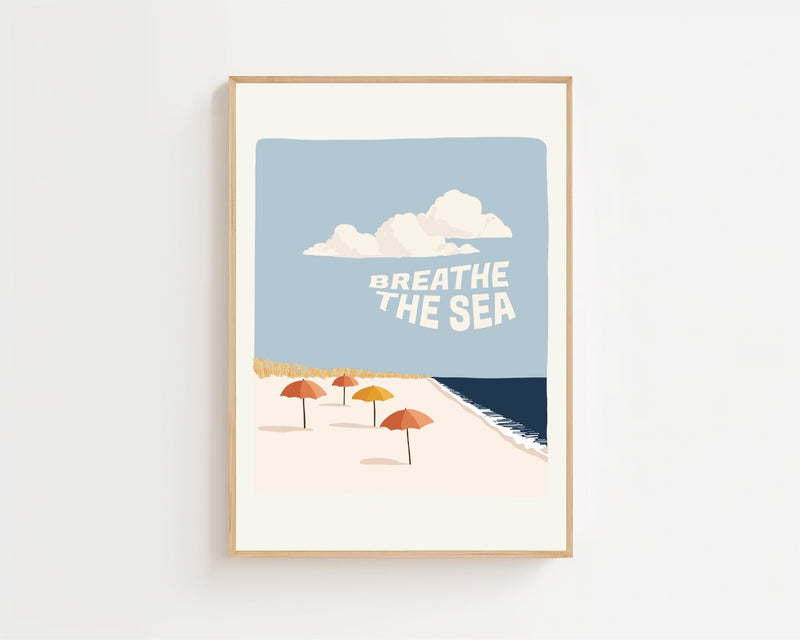Breathe The Sea Plakat - 21 x 29.7 cm - Nellastore