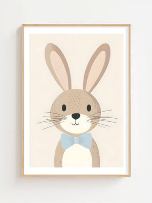 Bunny With Bow Tie Plakat - 21 x 29.7 cm (A4) - Nellastore