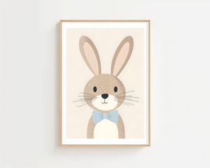 Bunny With Bow Tie Plakat - 21 x 29.7 cm (A4) - Nellastore