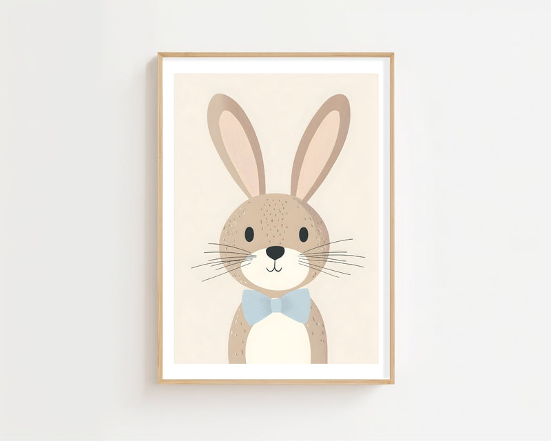 Bunny With Bow Tie Plakat - 21 x 29.7 cm (A4) - Nellastore