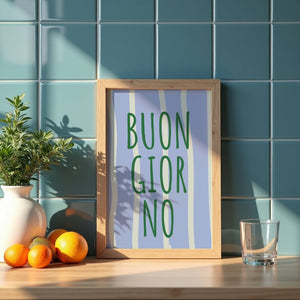 Buon Giorno Typografi Plakat - 21 x 29.7 cm - Nellastore