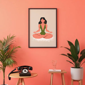 Calm Living Yoga Plakat - 21 x 29.7 cm - Nellastore