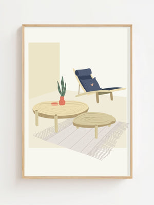 Calm Lounge Table Plakat - 21 x 29.7 cm - Nellastore