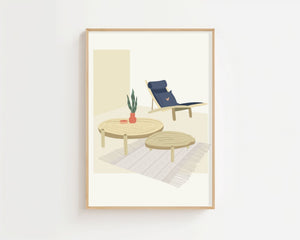 Calm Lounge Table Plakat - 21 x 29.7 cm - Nellastore