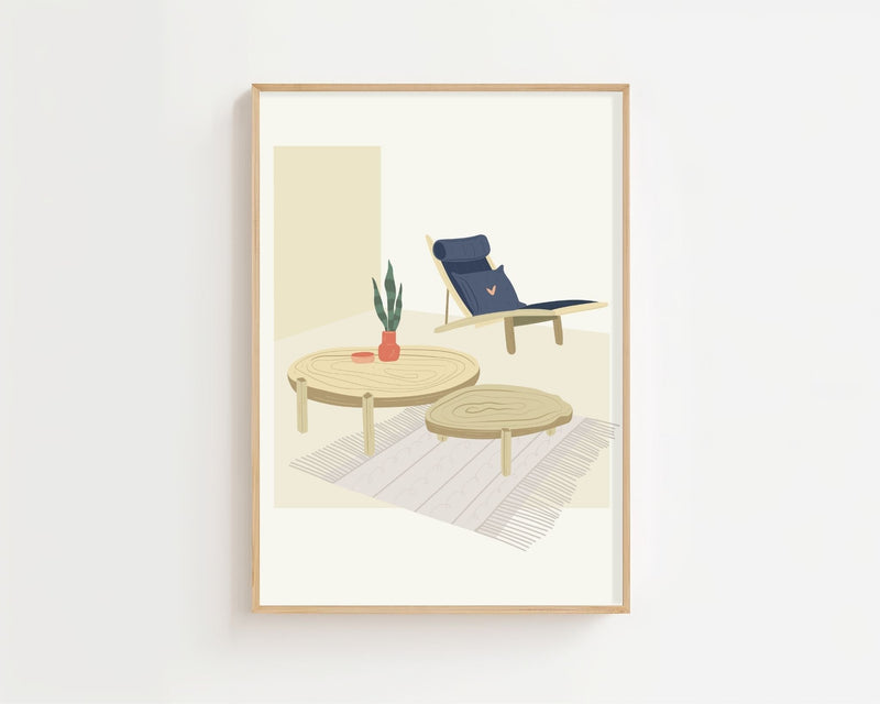 Calm Lounge Table Plakat - 21 x 29.7 cm - Nellastore